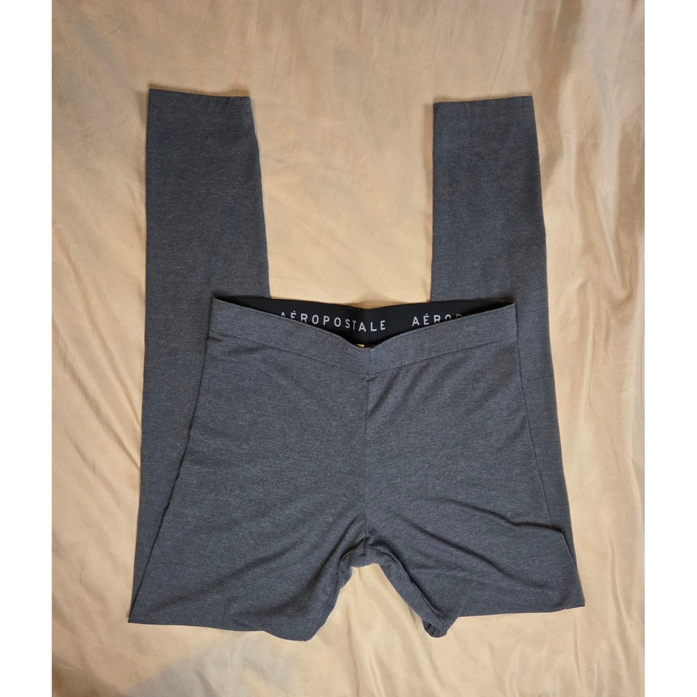 Aeropostale Charcoal Gray Logo Waistband Leggings - Size M